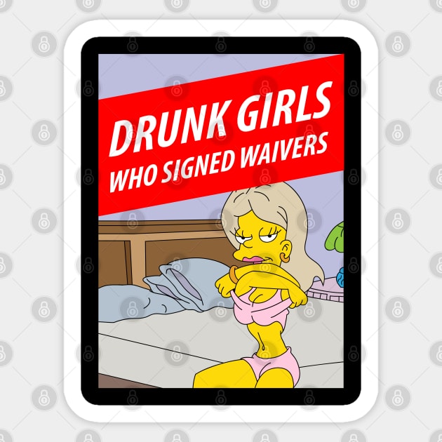 Drunk girls on DVD Sticker by Teesbyhugo